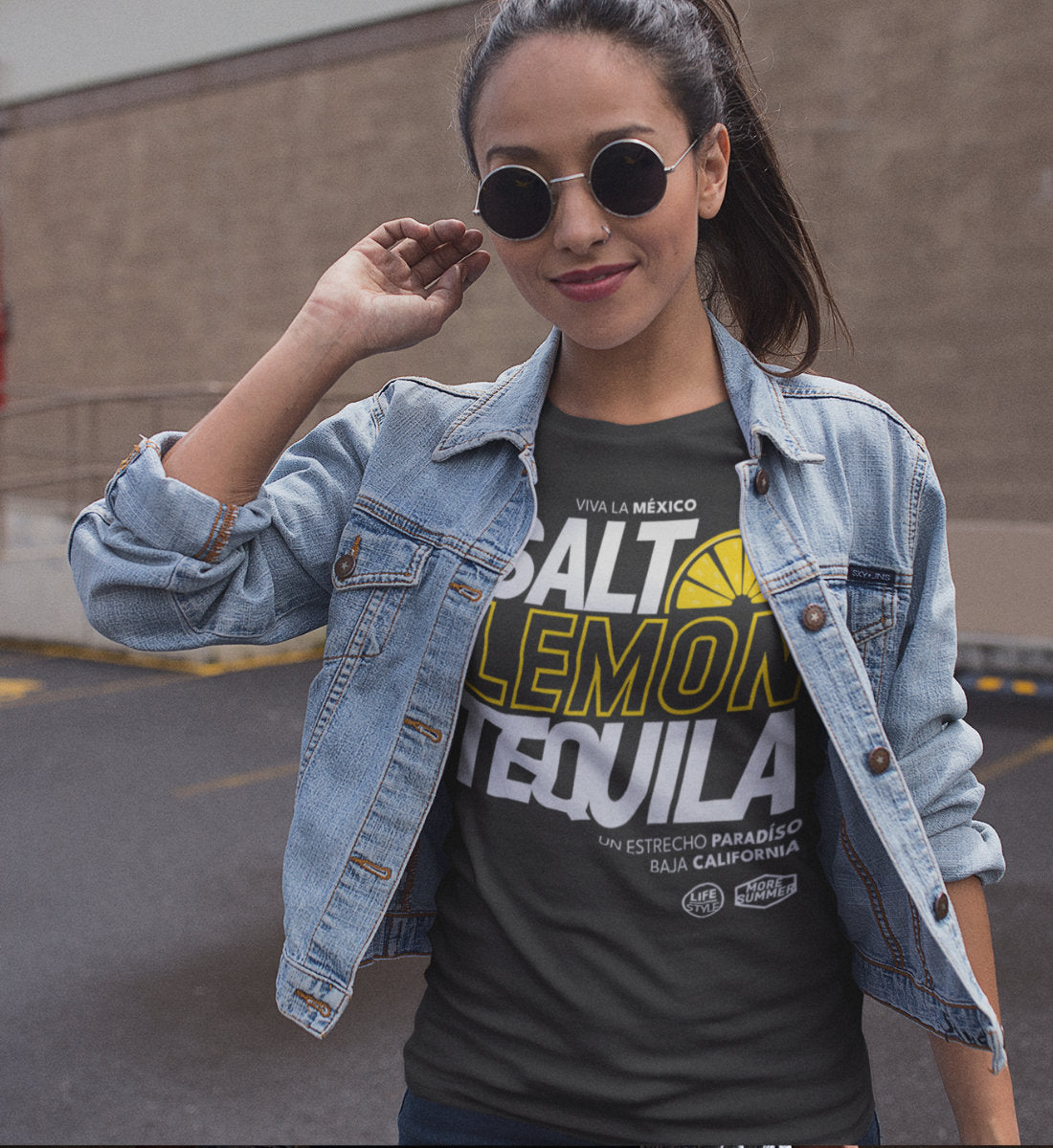 Salt Lemon Tequila Viva La Mexico - Damen Premium Organic Shirt