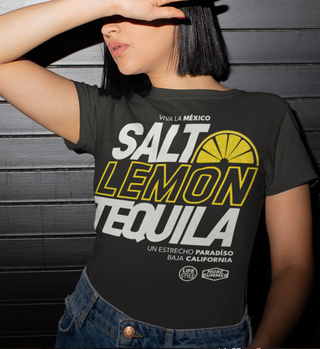 Salt Lemon Tequila Viva La Mexico - Damen Premium Organic Shirt
