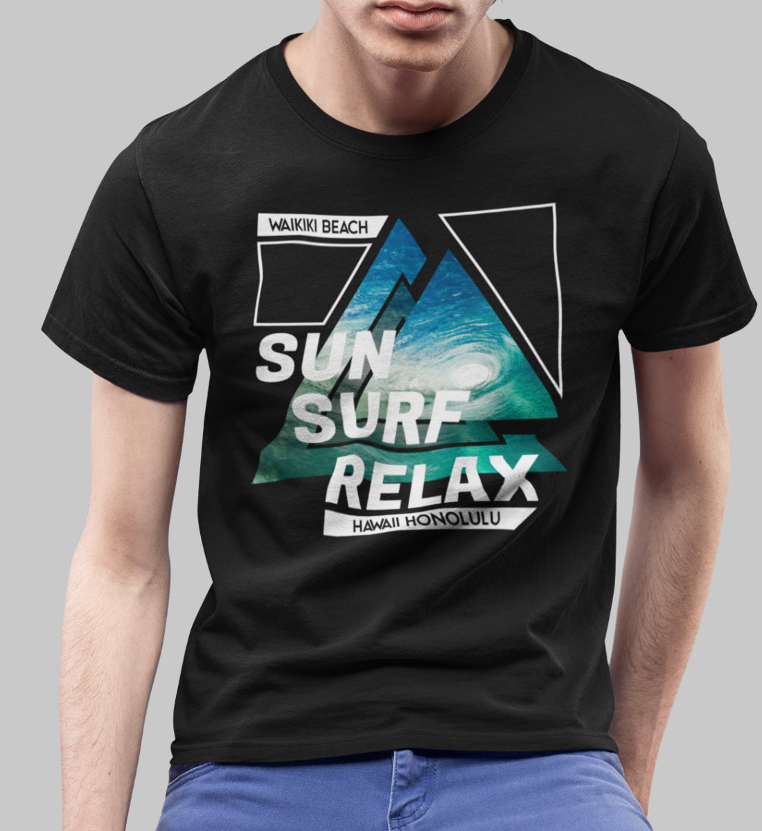 Sun Surf Relax Waikiki Beach Hawaii Honolulu - Herren Premium Organic Shirt