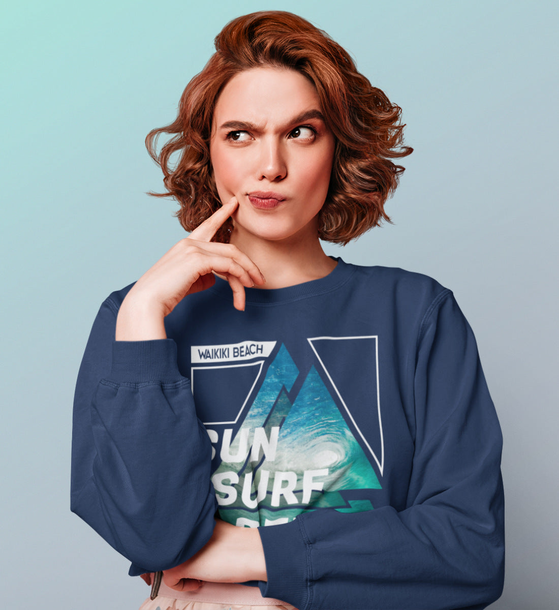 Sun Surf Relax Waikiki Beach Hawaii Honolulu - Unisex Organic Sweatshirt ST/ST