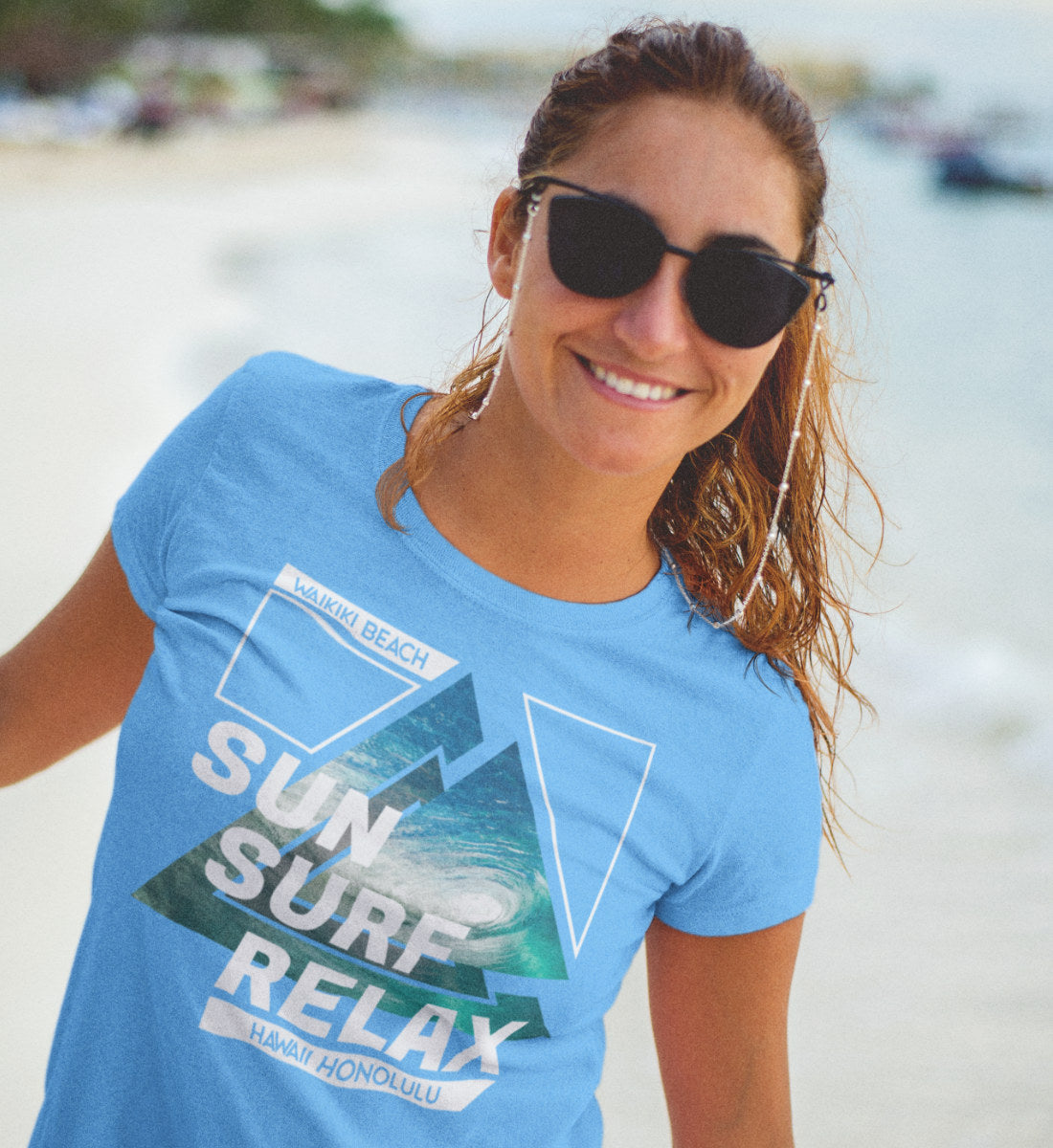 Sun Surf Relax Waikiki Beach Hawaii Honolulu - Damen Premium Organic Shirt