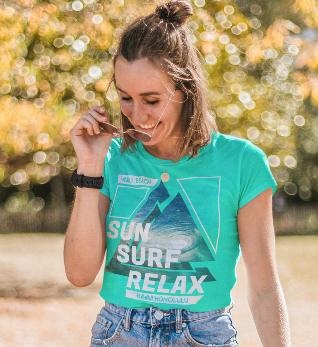 Sun Surf Relax Waikiki Beach Hawaii Honolulu - Damenshirt