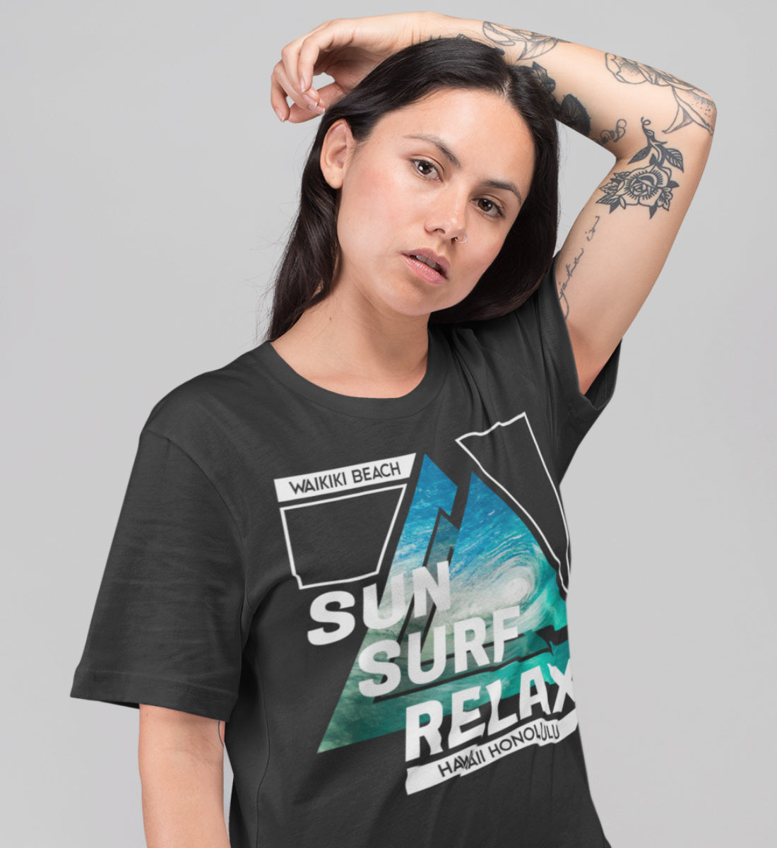 Sun Surf Relax Waikiki Beach Hawaii Honolulu - Damen Premium Organic Shirt