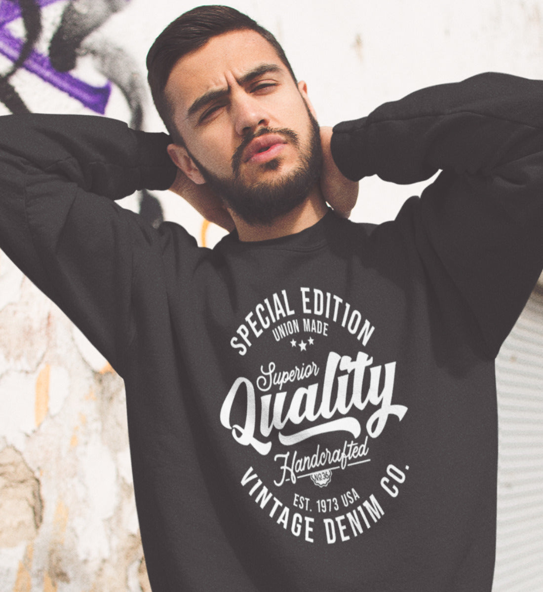 Superior Quality Handcrafted Vintage Style Denim - Unisex Organic Sweatshirt ST/ST