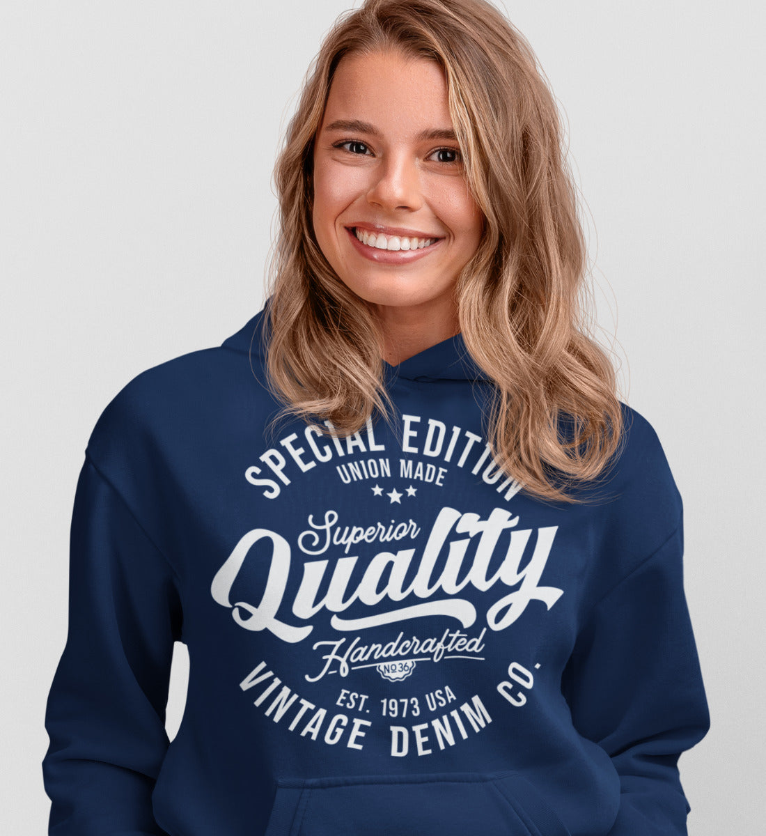 Superior Quality Handcrafted Vintage Style Denim - Damen Organic Hoodie ST/ST