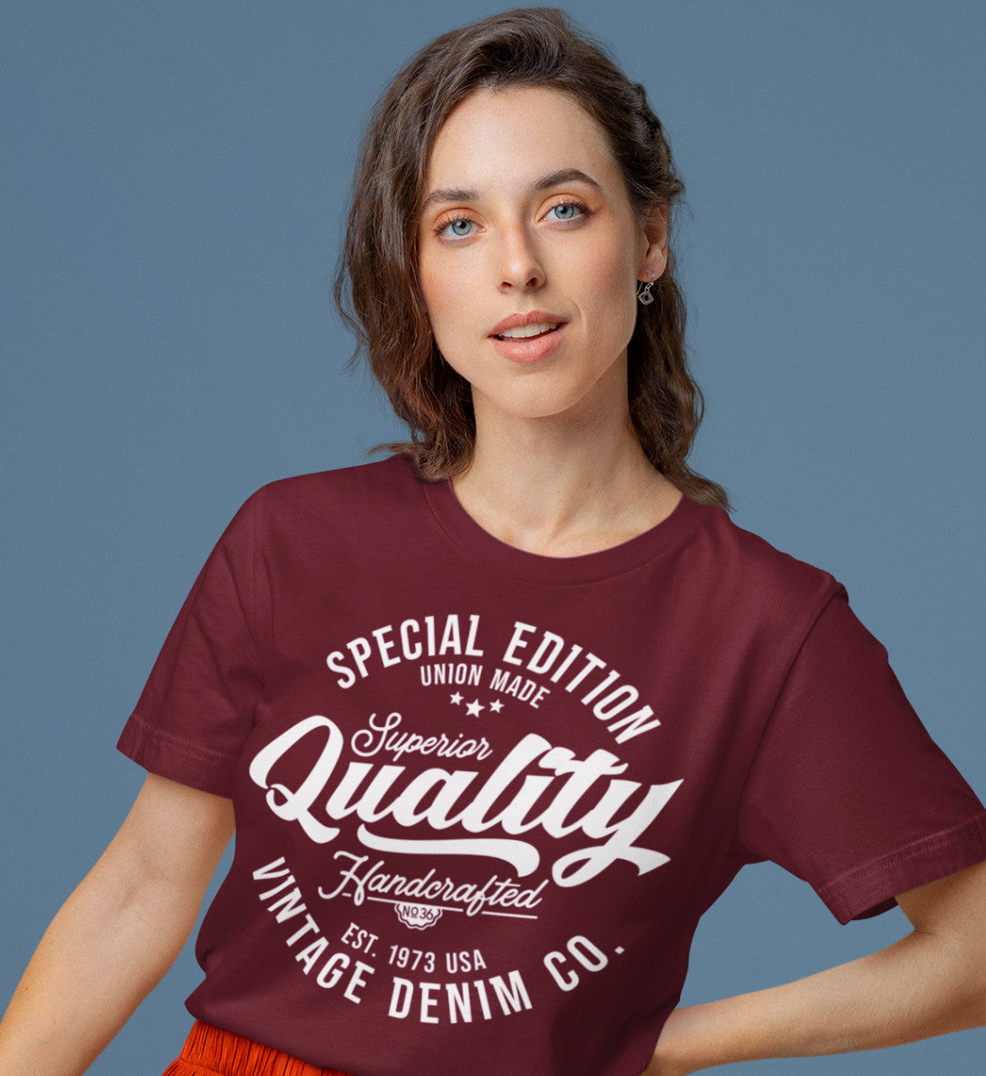 Superior Quality Handcrafted Vintage Style Denim - Damen Premium Organic Shirt