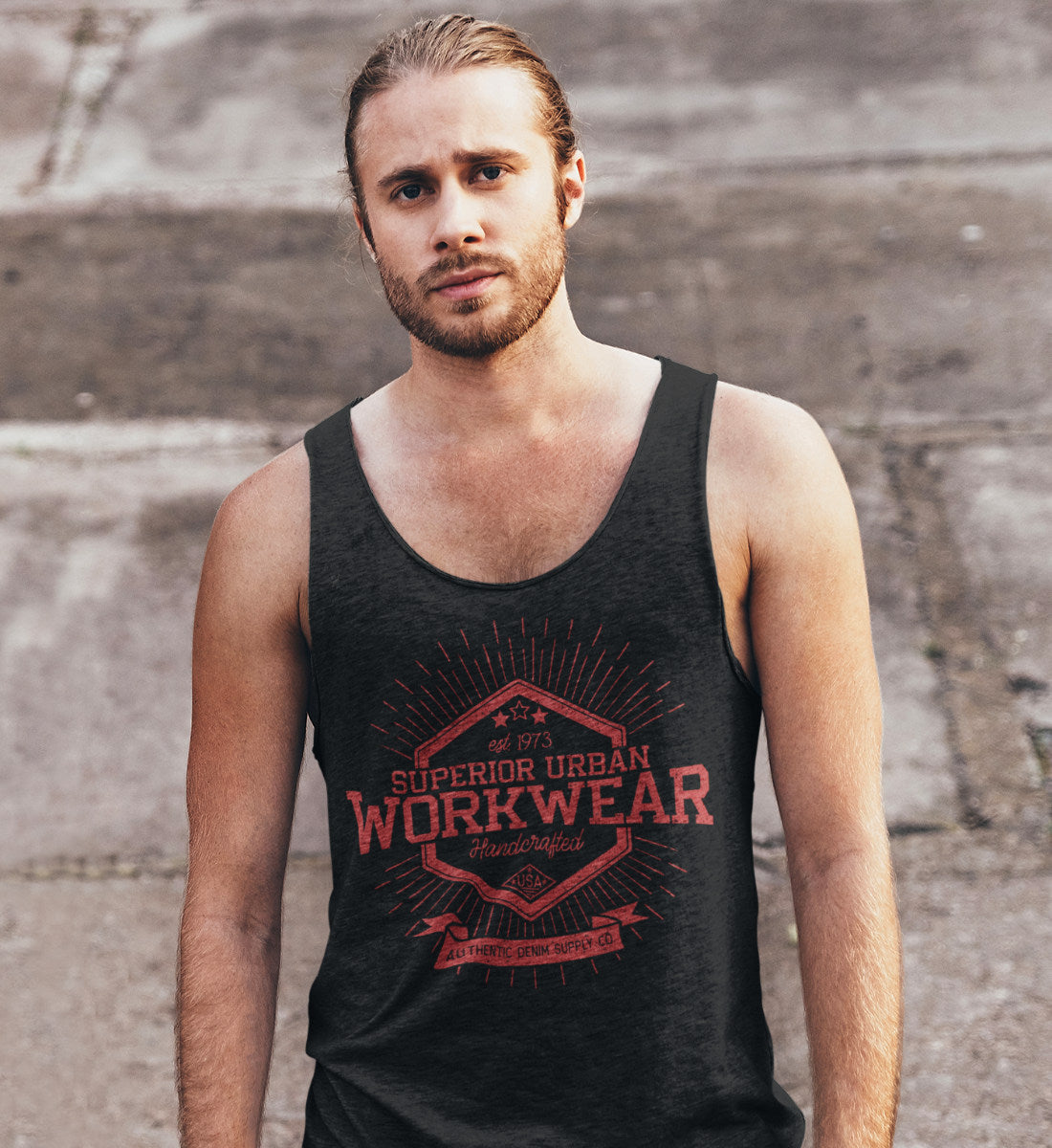 Superior Urban Workwear Handcrafted Vintage Denim - Herren Tanktop