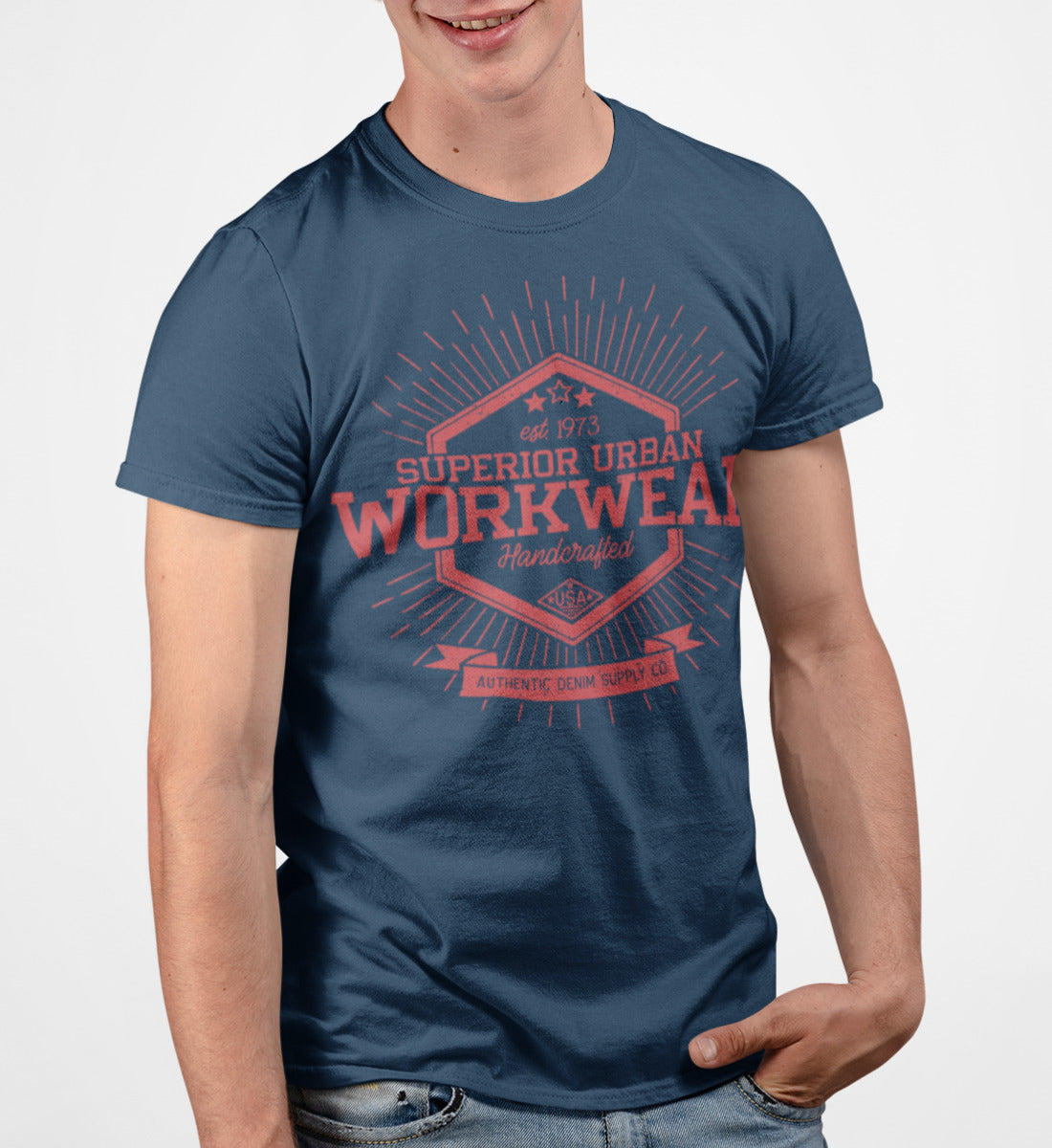 Superior Urban Workwear Handcrafted Vintage Denim - Herren Premium Organic Shirt