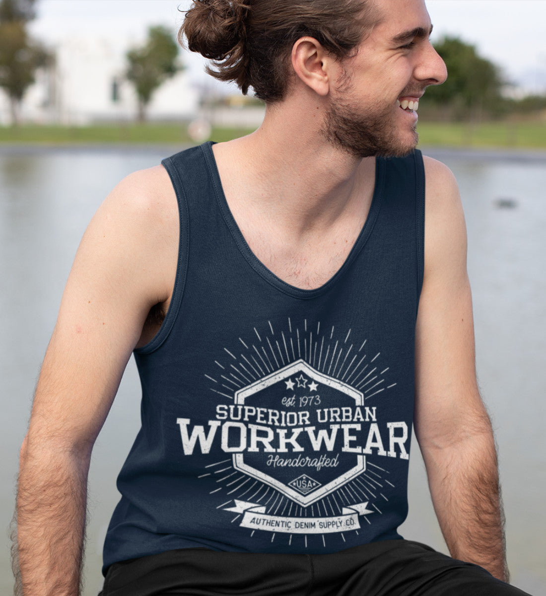 Superior Urban Workwear Handcrafted Vintage Denim - Herren Tanktop