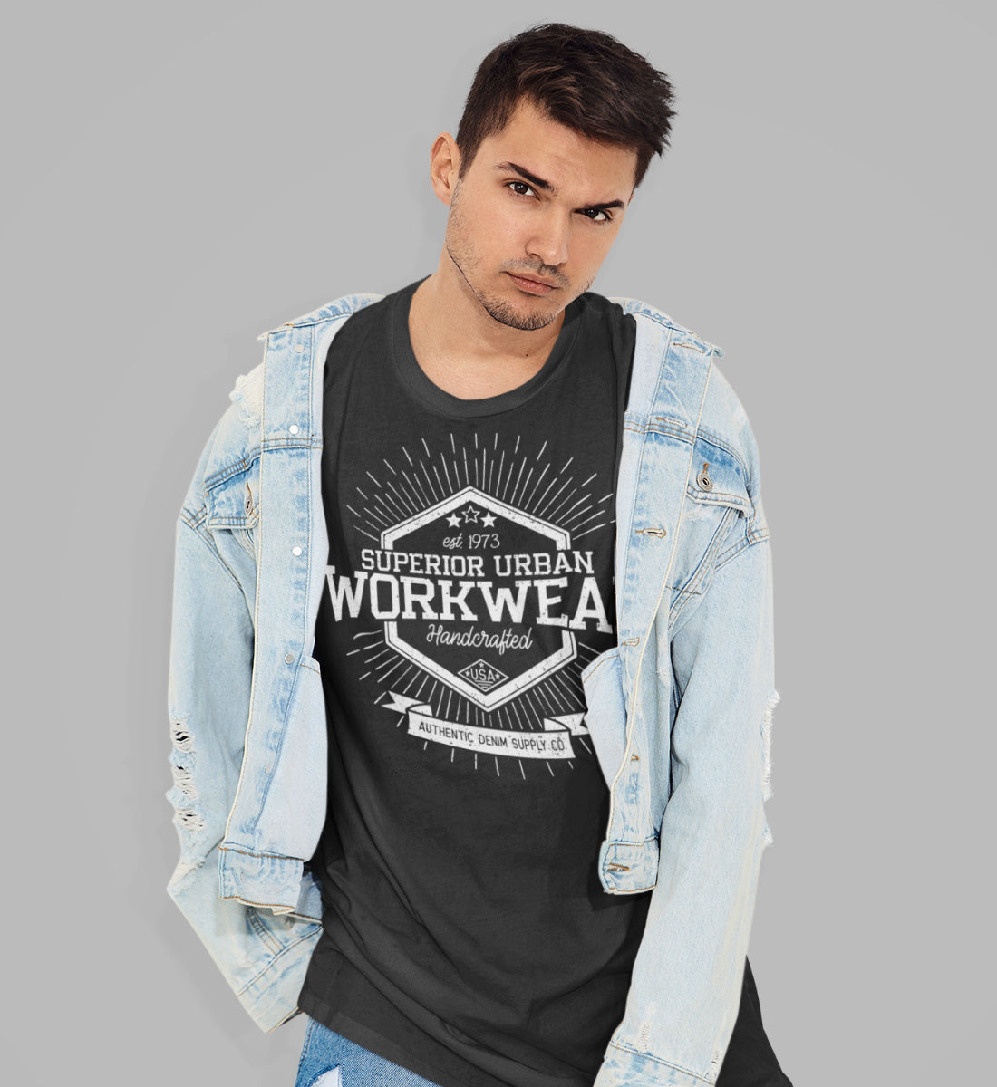 Superior Urban Workwear Handcrafted Vintage Denim - Herren Shirt