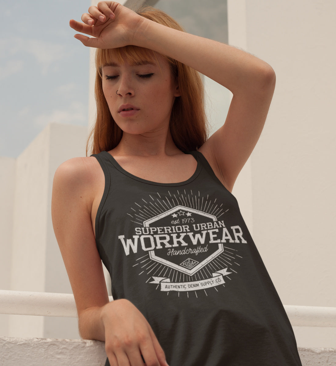 Superior Urban Workwear Handcrafted Vintage Denim - Frauen Tanktop