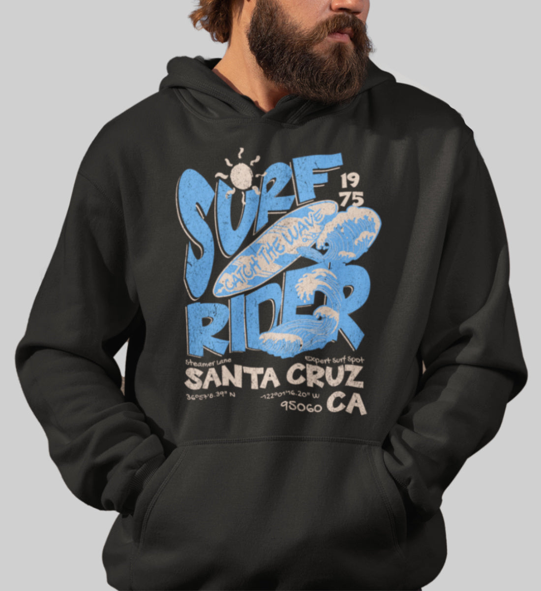 Surf Rider Santa Cruz California - Unisex Organic Hoodie