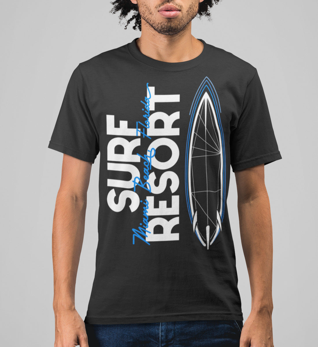 Surfboard Blueprint Miami Beach Surf Resort - Herren Premium Organic Shirt