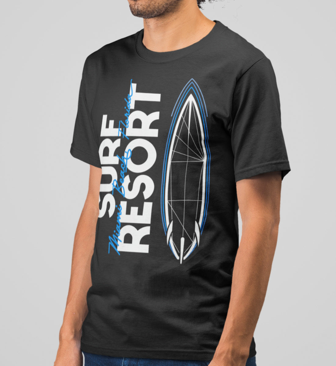 Surfboard Blueprint Miami Beach Surf Resort - Herren Shirt