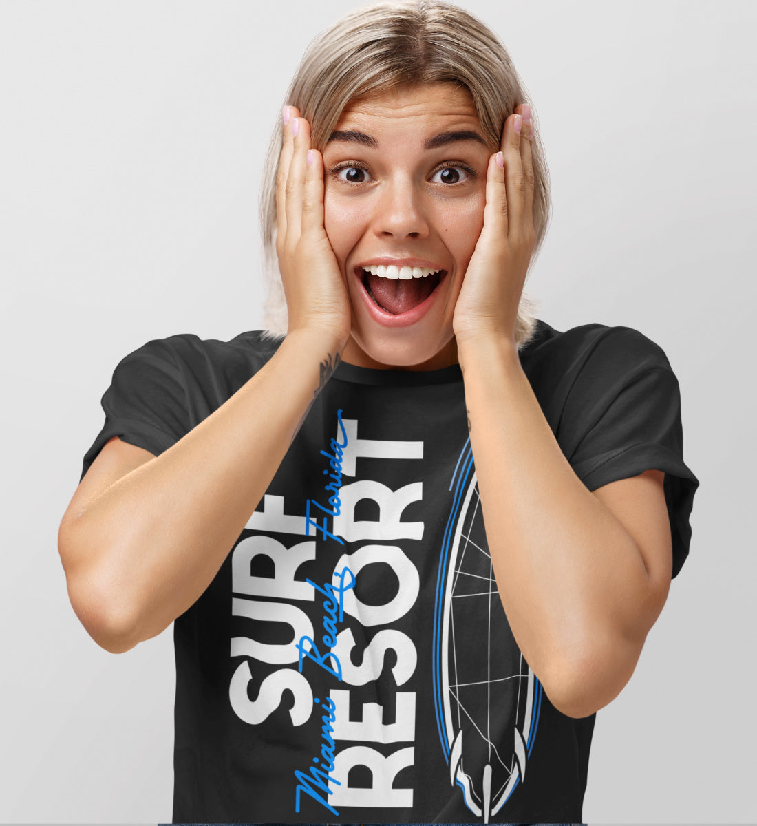 Surfboard Blueprint Miami Beach Surf Resort - Damenshirt