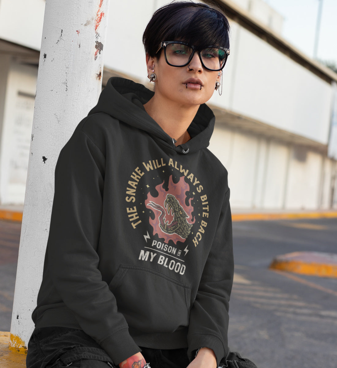 The Snake Will Always Bite Back - Poison In My Blood - Damen Organic Hoodie ST/ST
