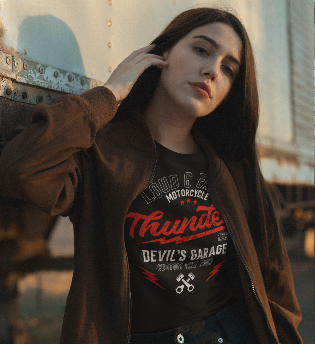 Thunder - Loud & Fast Motorcycle - Custom Devil's Garage - Damenshirt