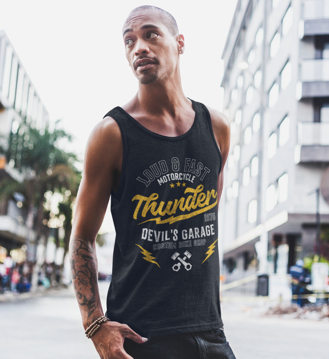 Thunder - Loud & Fast Motorcycle - Custom Devil's Garage - Herren Tanktop