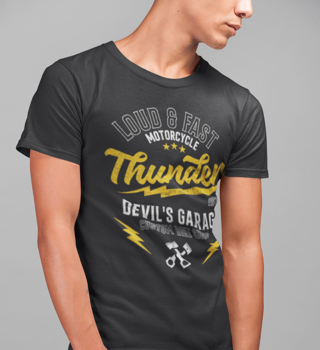 Thunder - Loud & Fast Motorcycle - Custom Devil's Garage - Herren Premium Organic Shirt