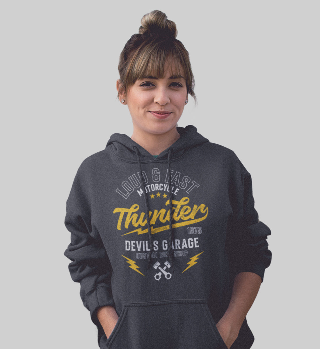 Thunder - Loud & Fast Motorcycle - Custom Devil's Garage - Damen Organic Hoodie ST/ST