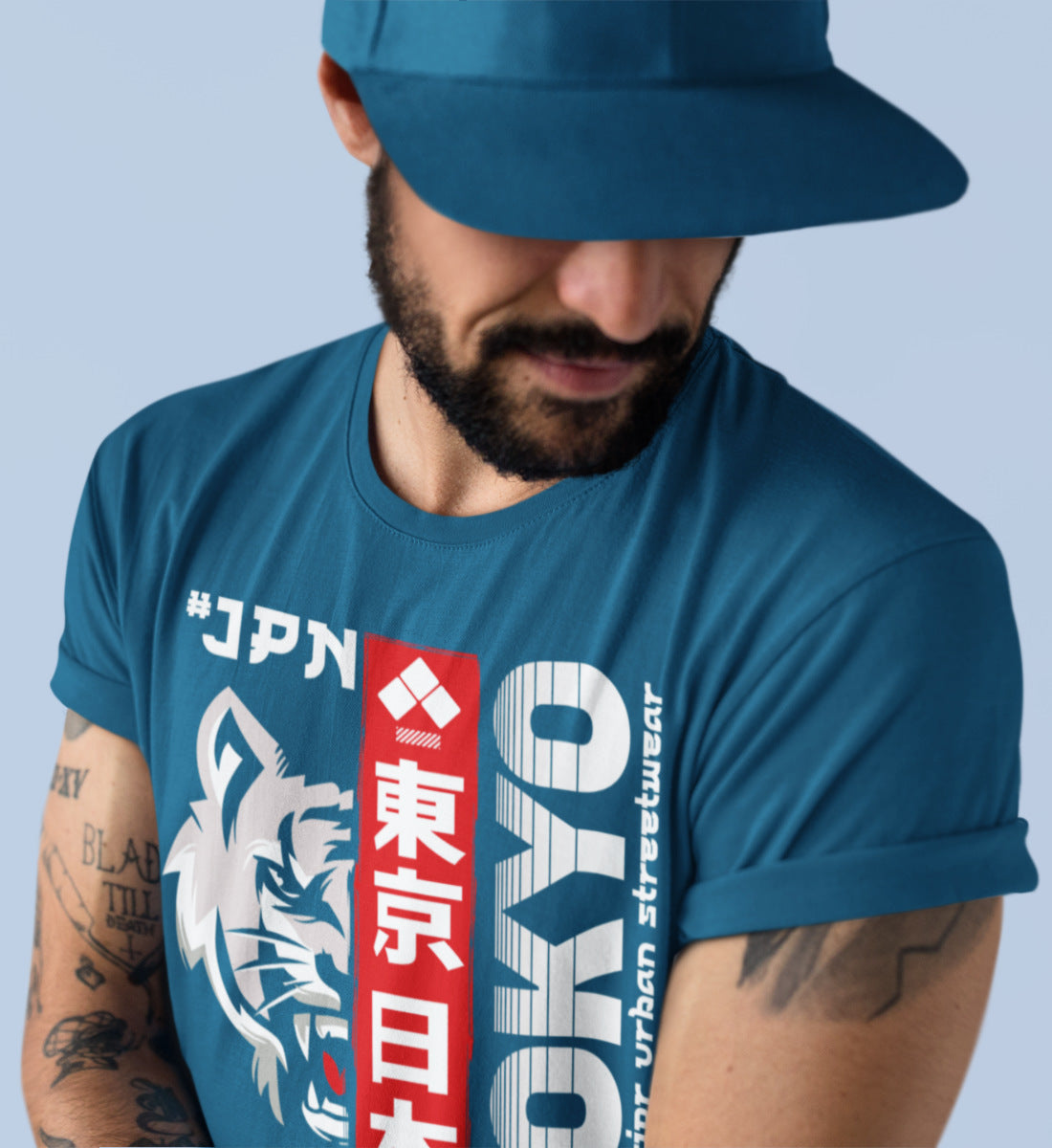 Tokyo Japan Wolf Superior Urban Streetwear - Herren Premium Organic Shirt