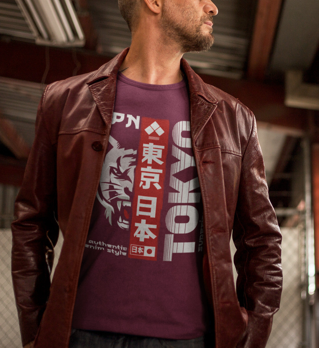 Tokyo Japan Wolf Superior Urban Streetwear - Herren Shirt