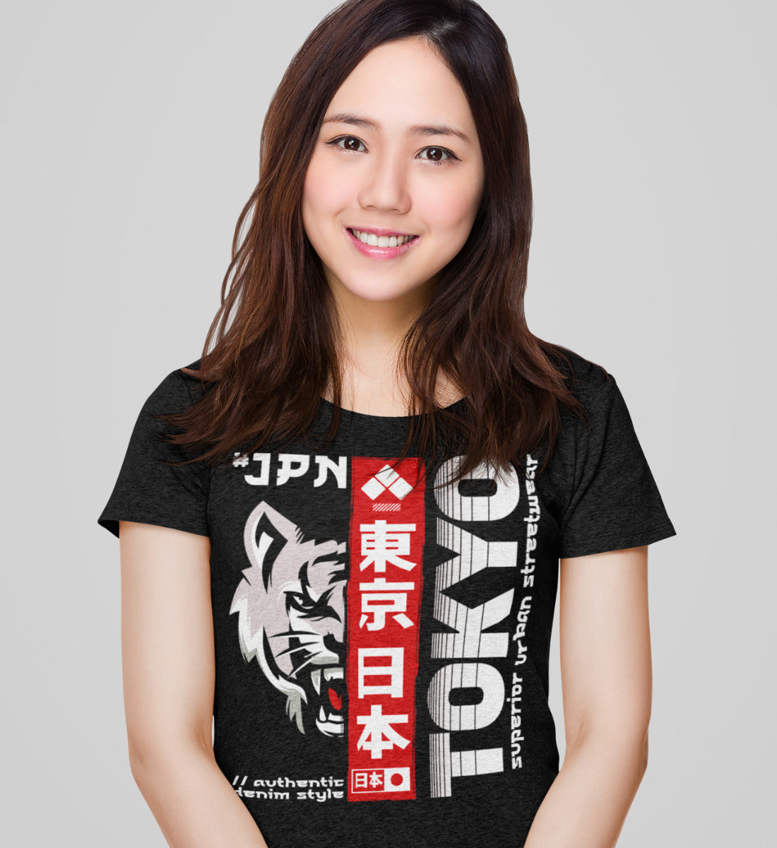 Tokyo Japan Wolf Superior Urban Streetwear - Damen Premium Organic Shirt