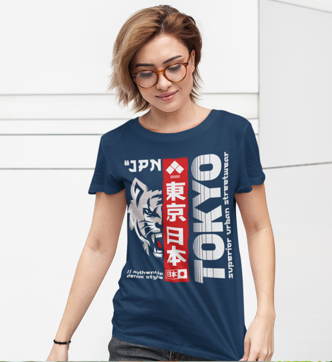 Tokyo Japan Wolf Superior Urban Streetwear - Damen Premium Organic Shirt