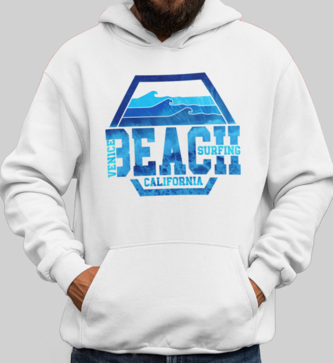 Venice Beach Surfing California - Unisex Organic Hoodie