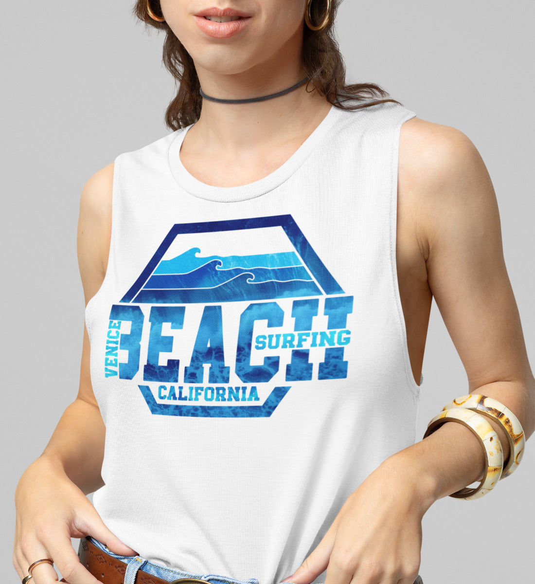 Venice Beach Surfing California - Damen Premium Organic Tanktop ST/ST