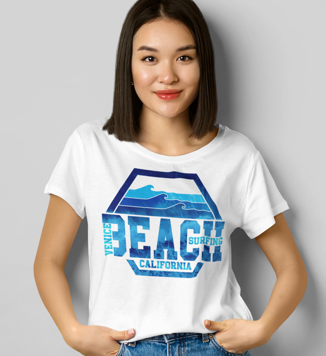 Venice Beach Surfing California - Damen Premium Organic Shirt