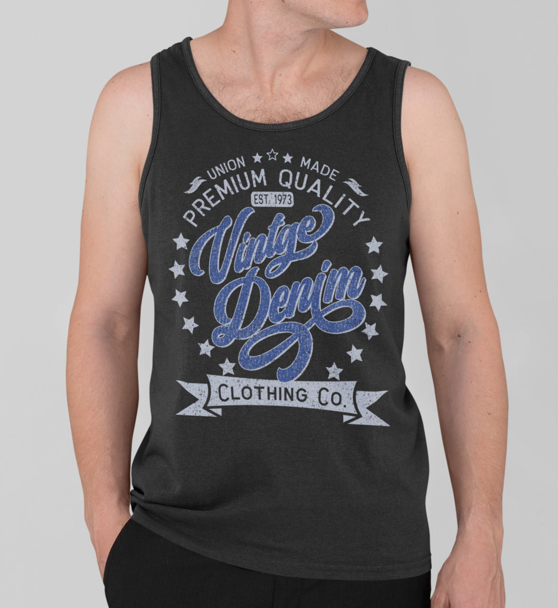 Vintage Denim Premium Product Clothing Co. Design - Herren Tanktop