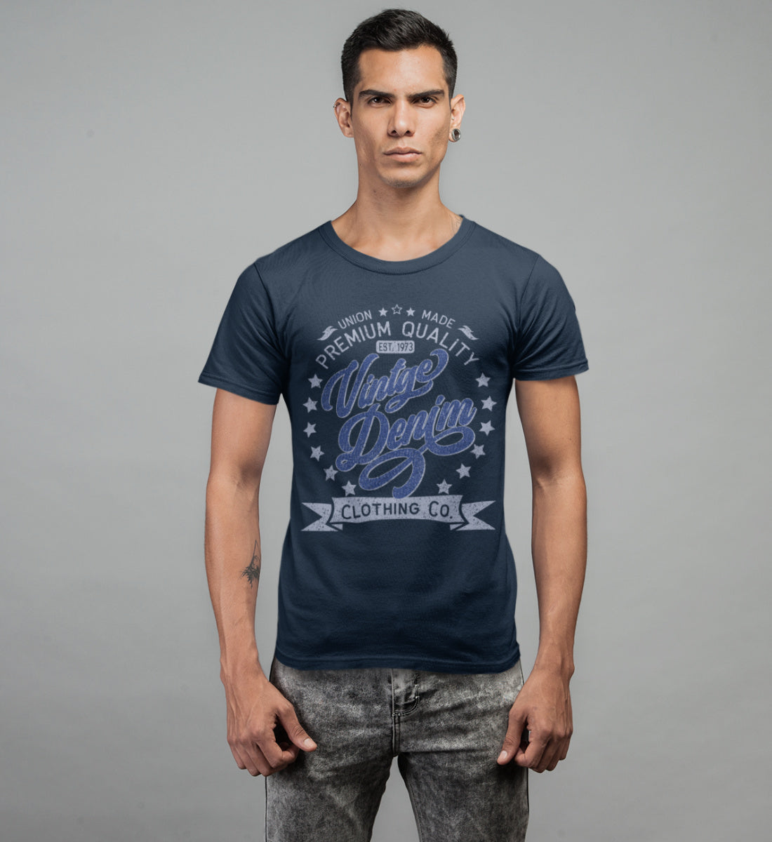 Vintage Denim Premium Product Clothing Co. Design - Herren Premium Organic Shirt