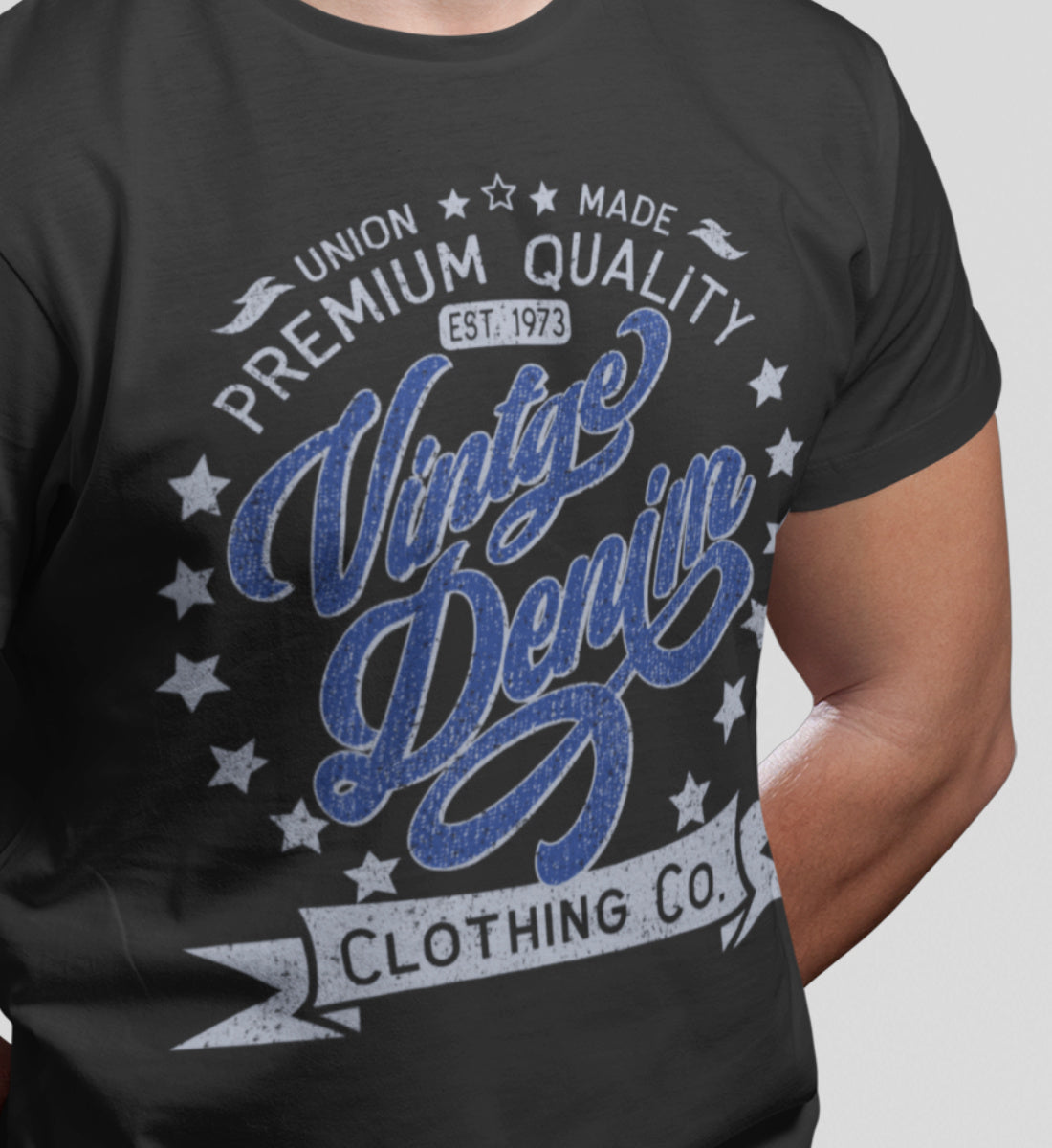 Vintage Denim Premium Product Clothing Co. Design - Herren Premium Organic Shirt
