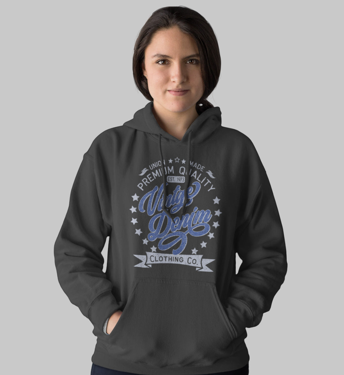 Vintage Denim Premium Product Clothing Co. Design - Damen Organic Hoodie ST/ST