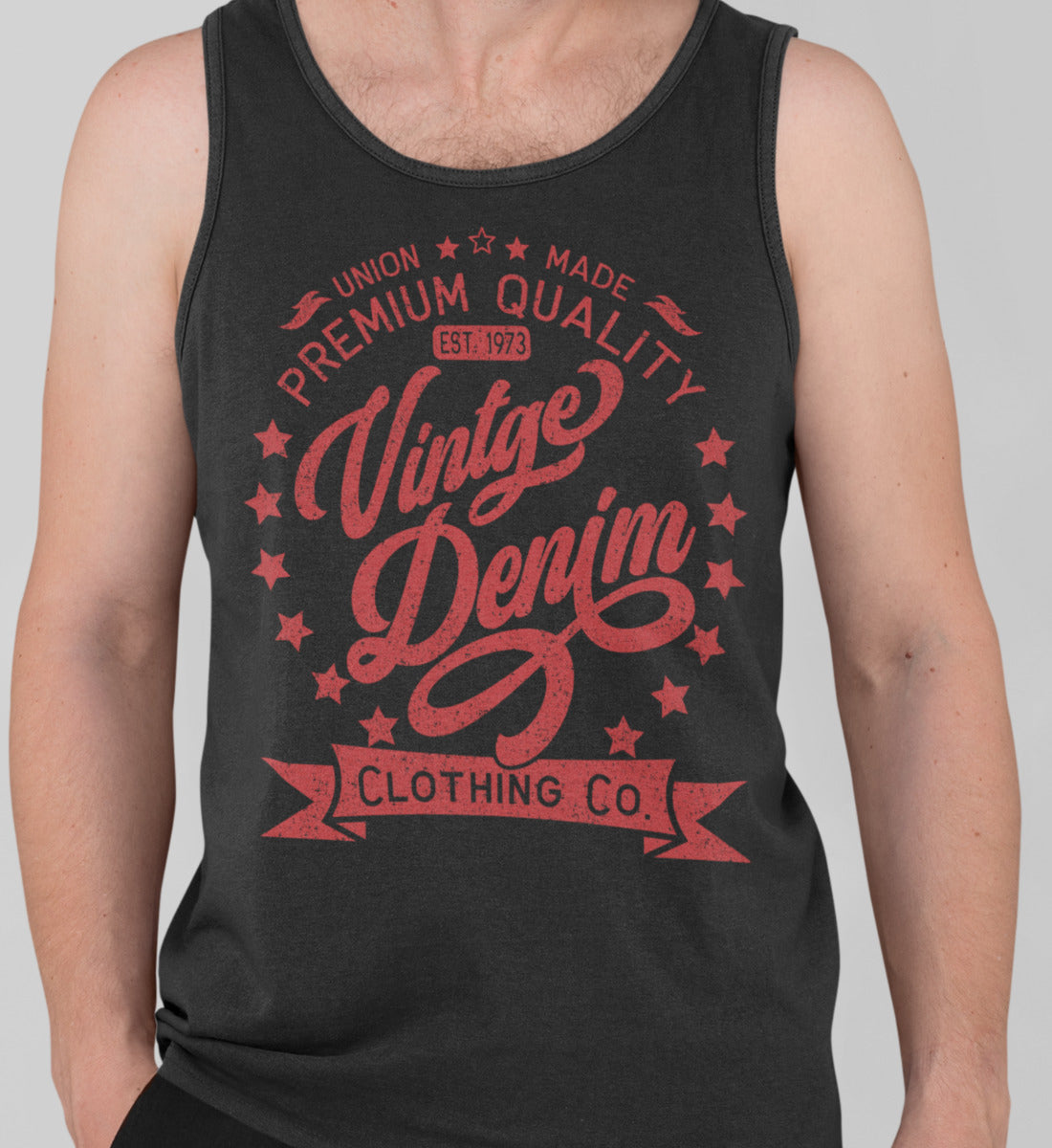 Vintage Denim Premium Product Clothing Co. Design - Herren Tanktop