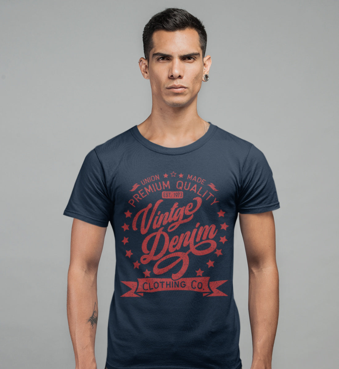 Vintage Denim Premium Product Clothing Co. Design - Herren Premium Organic Shirt