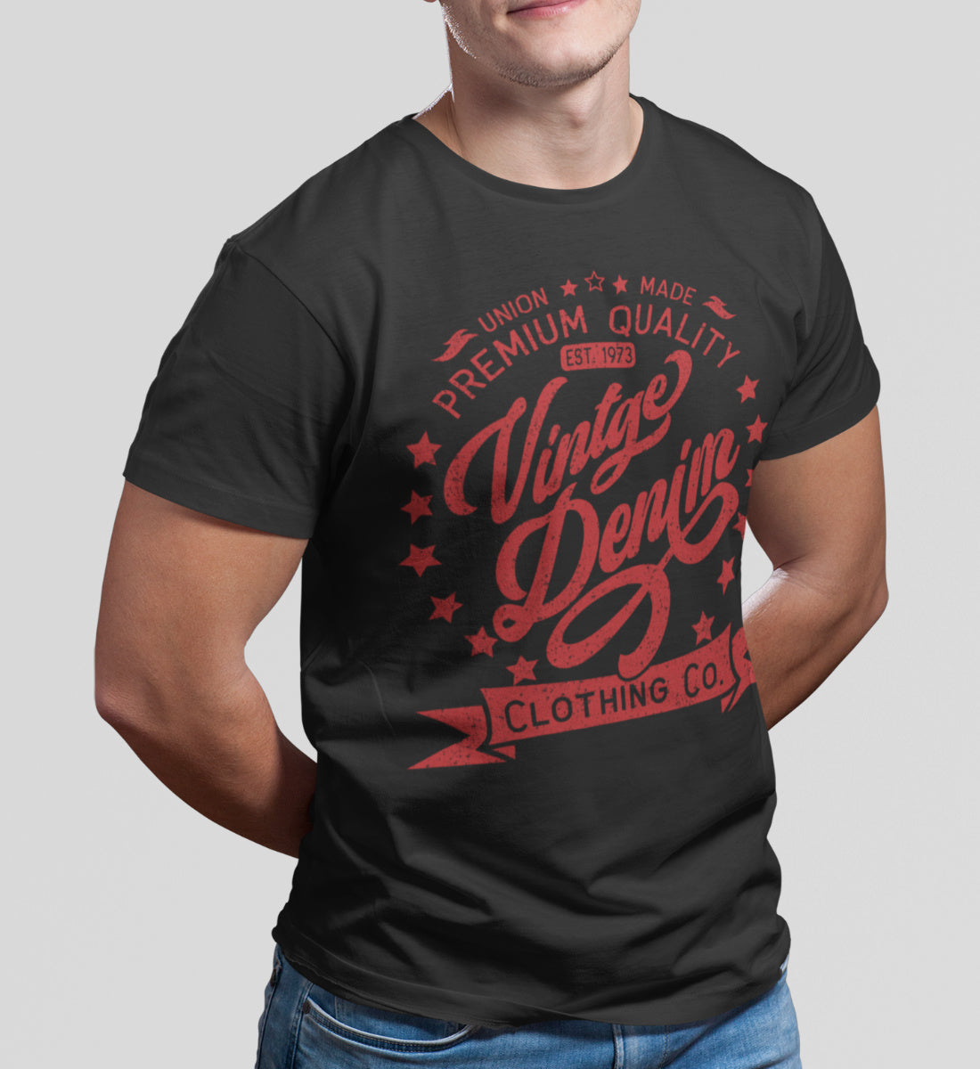 Vintage Denim Premium Product Clothing Co. Design - Herren Premium Organic Shirt