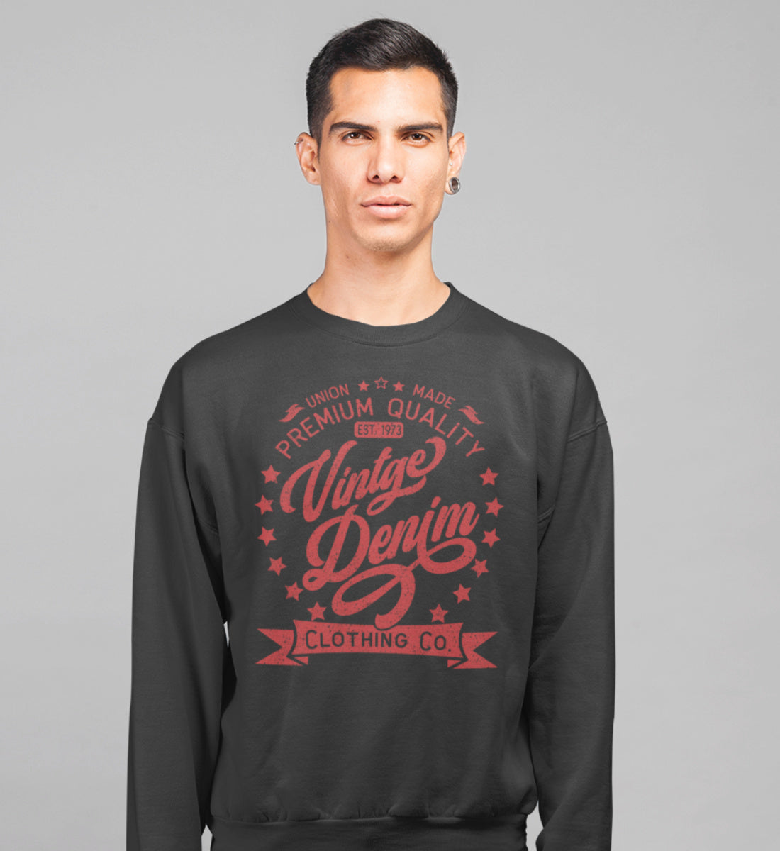 Vintage Denim Premium Product Clothing Co. Design - Unisex Organic Sweatshirt ST/ST