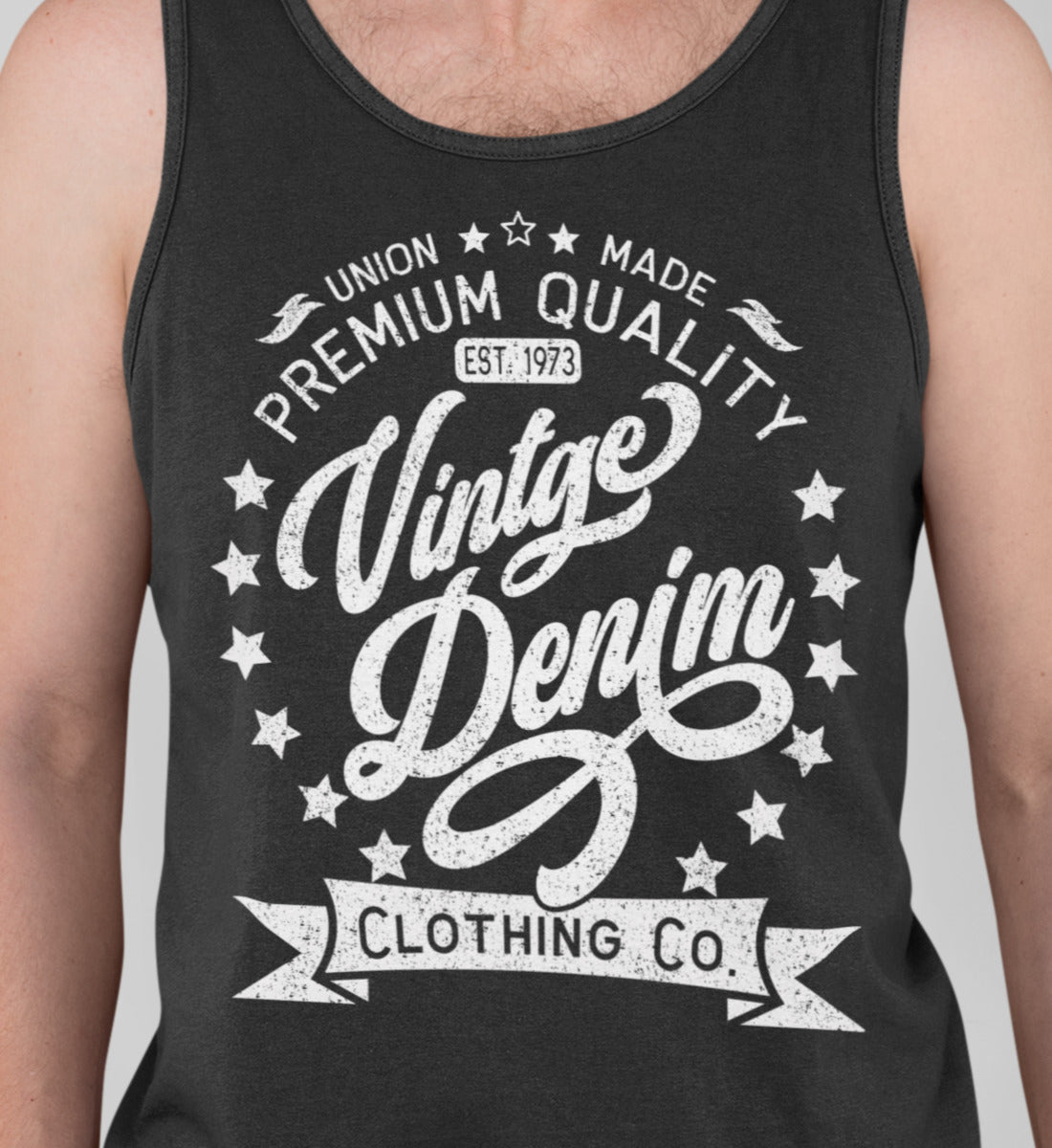 Vintage Denim Premium Product Clothing Co. Design - Herren Tanktop