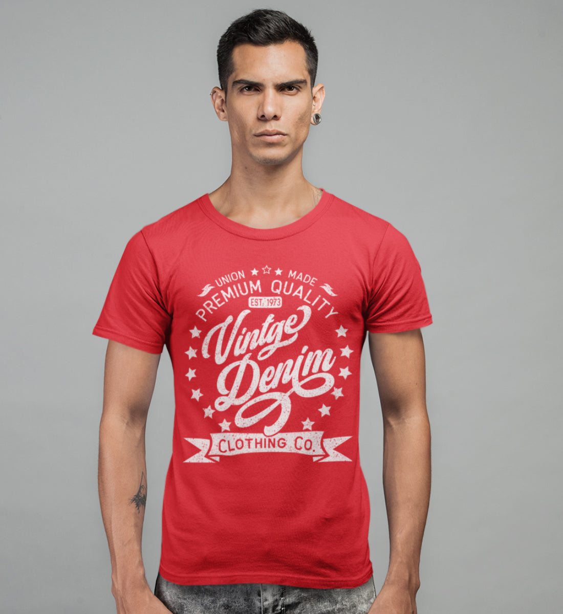 Vintage Denim Premium Product Clothing Co. Design - Herren Premium Organic Shirt