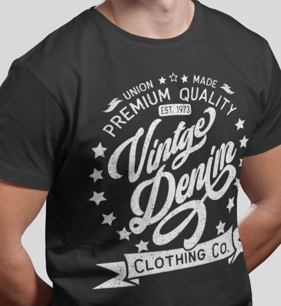 Vintage Denim Premium Product Clothing Co. Design - Herren Premium Organic Shirt