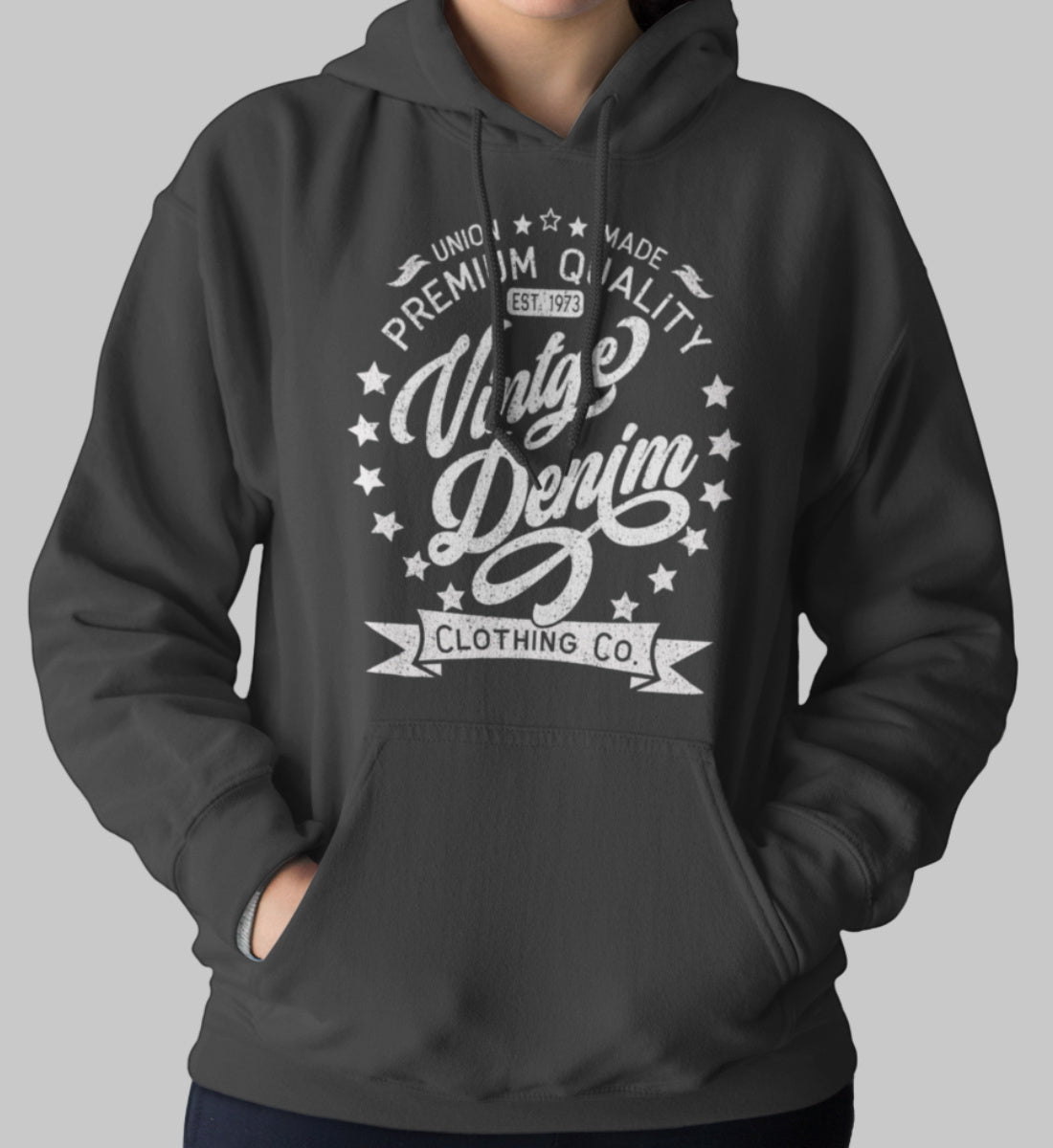 Vintage Denim Premium Product Clothing Co. Design - Damen Organic Hoodie ST/ST