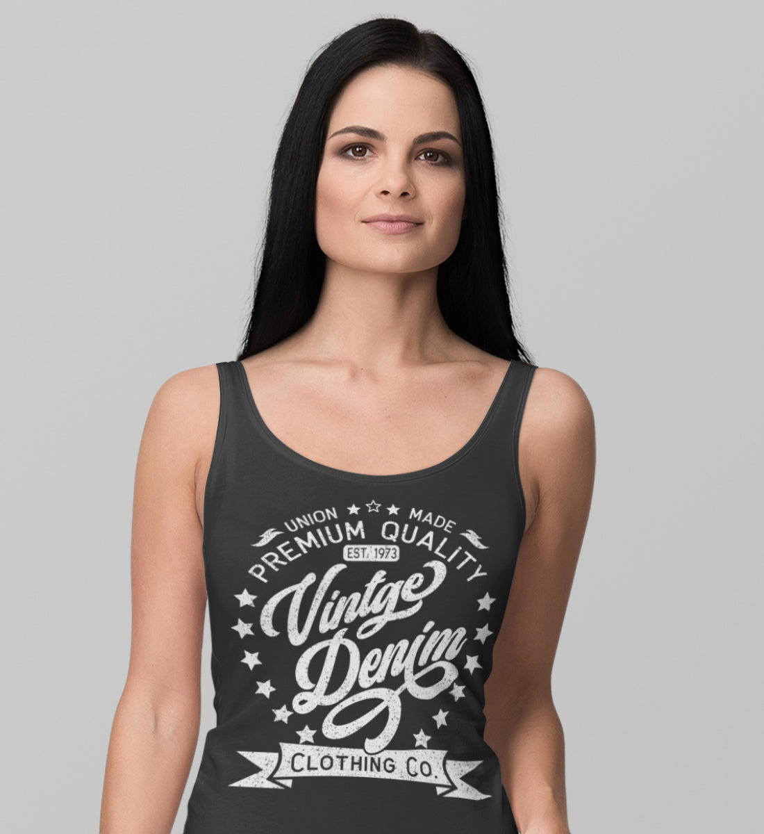 Vintage Denim Premium Product Clothing Co. Design - Frauen Tanktop