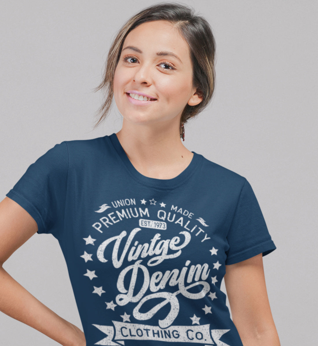 Vintage Denim Premium Product Clothing Co. Design - Damen Premium Organic Shirt