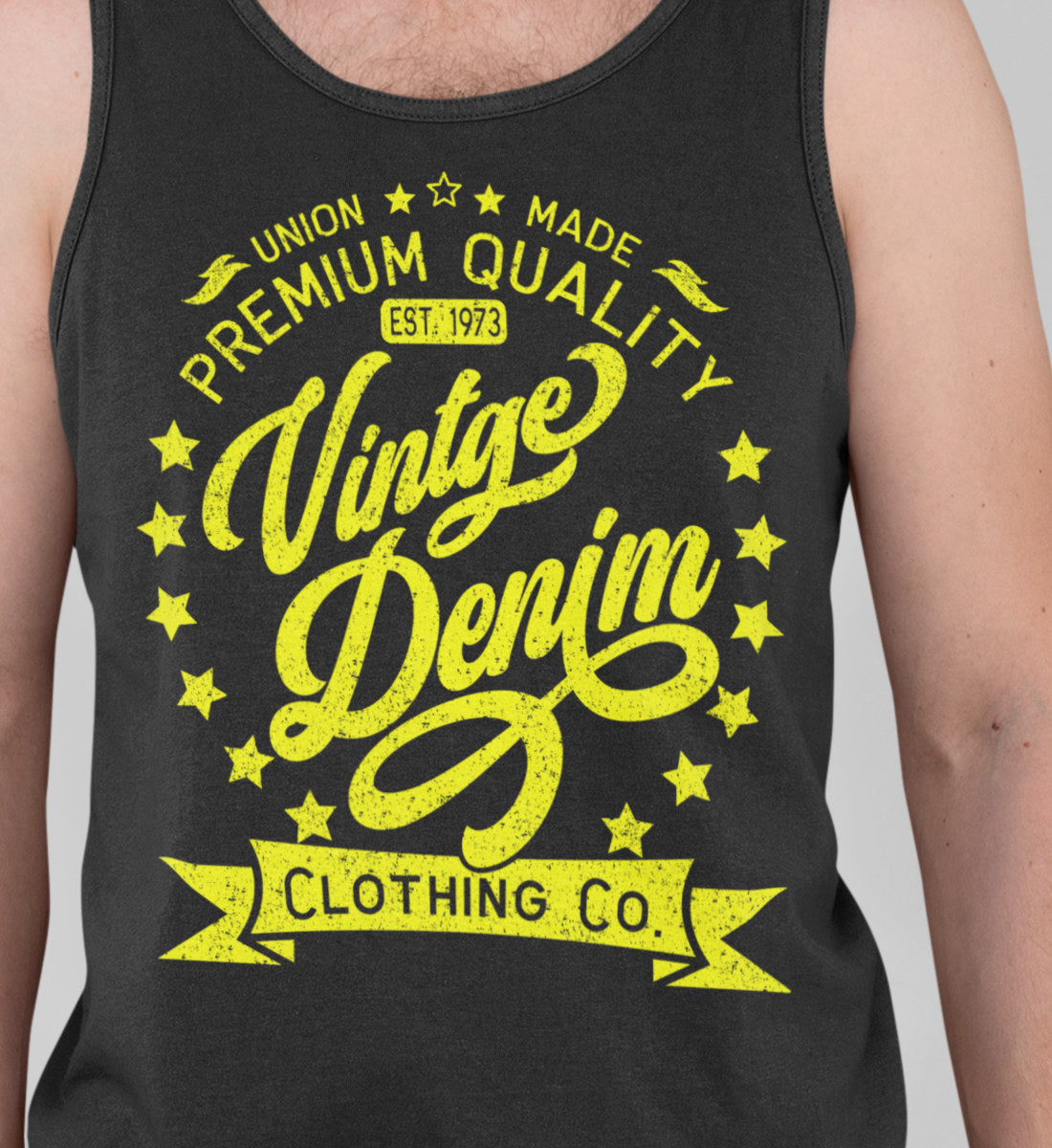 Vintage Denim Premium Product Clothing Co. Design - Herren Tanktop