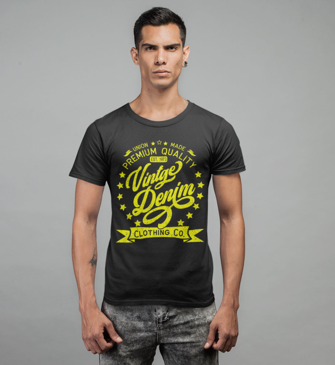 Vintage Denim Premium Product Clothing Co. Design - Herren Premium Organic Shirt