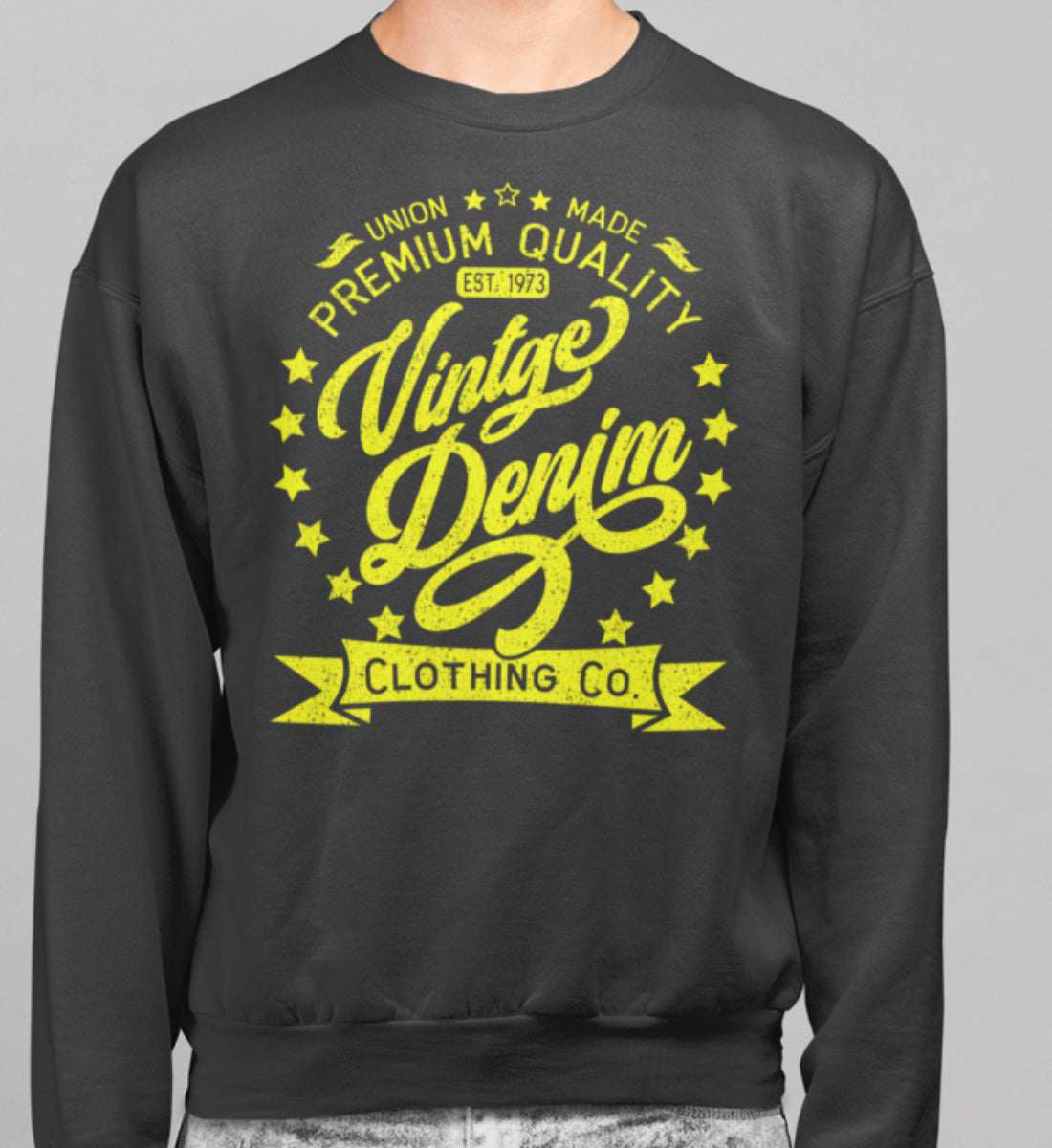 Vintage Denim Premium Product Clothing Co. Design - Unisex Organic Sweatshirt ST/ST