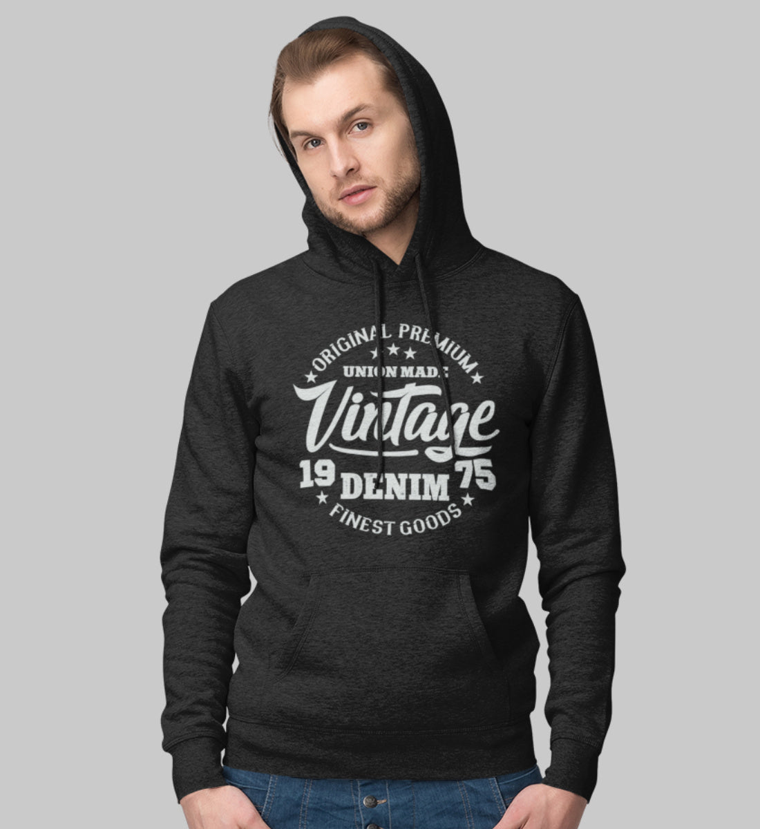 College Vintage Denim Design Original Premium Goods - Unisex Organic Hoodie