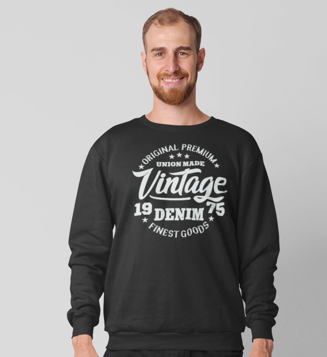 College Vintage Denim Design Original Premium Goods - Unisex Organic Sweatshirt ST/ST